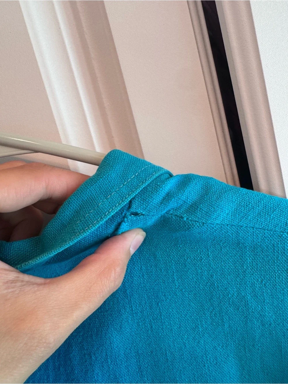 Turquoise Button-Front Mini Dress - Picture 4 of 4